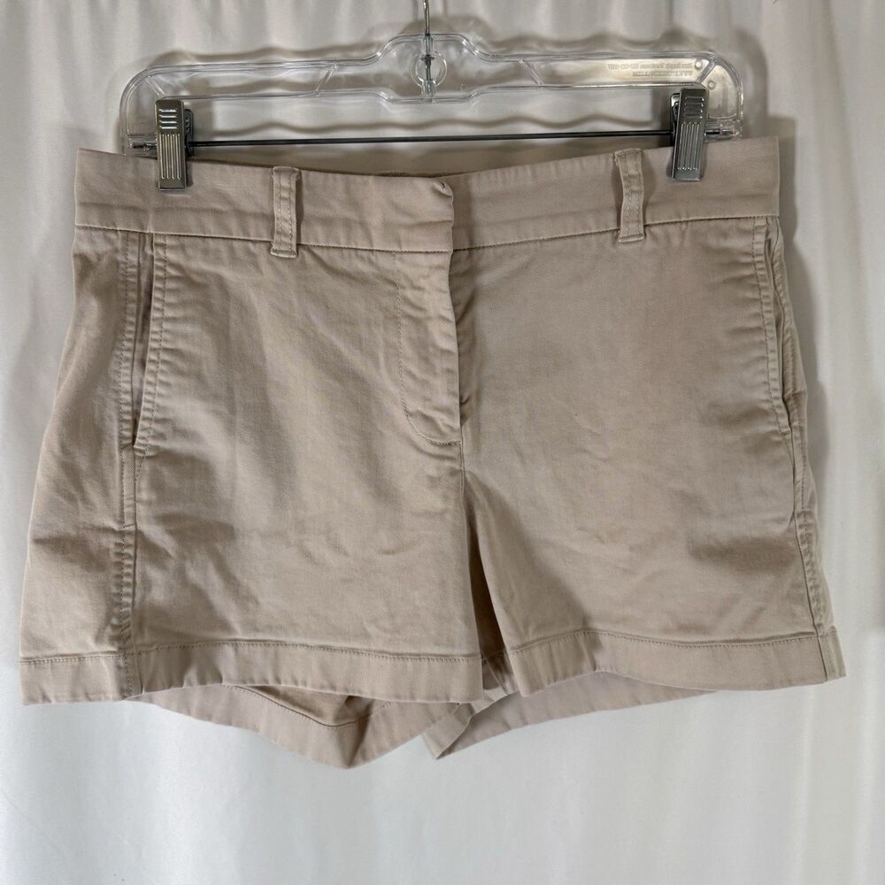 J. Crew Shorts Women's 6 Khaki Flat Front 4" Inseam Cotton Blend
